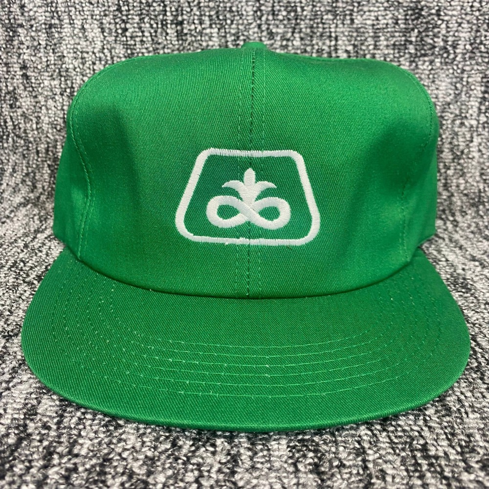 VTG DeKalb Seed Ag Cap Green Snapback Hat Farm Agriculture Trucker Retro 80s 90s